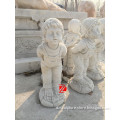 High Quality White Marble Kissing Children Sculpture